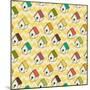 Birdhouses Pattern-TashaNatasha-Mounted Art Print