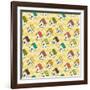 Birdhouses Pattern-TashaNatasha-Framed Art Print