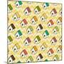 Birdhouses Pattern-TashaNatasha-Mounted Art Print