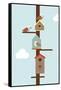 Birdhouses-Dicky Bird-Framed Stretched Canvas