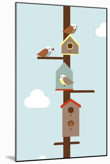 Birdhouses-Dicky Bird-Mounted Giclee Print