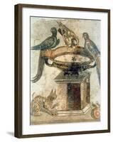 Birds and an Ambushing Cat, from Pompeii, 1st Century Ad-null-Framed Giclee Print