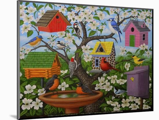 Birds and Birdhouses-Robert Wavra-Mounted Giclee Print