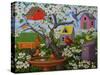 Birds and Birdhouses-Robert Wavra-Stretched Canvas