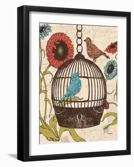 Birds and Blooms III-Todd Williams-Framed Art Print