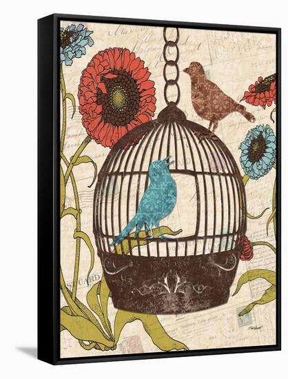 Birds and Blooms III-Todd Williams-Framed Stretched Canvas