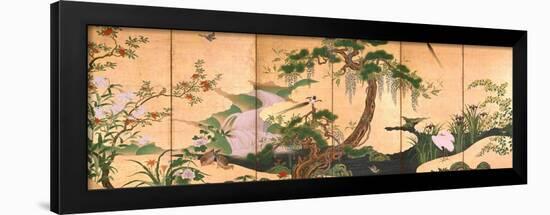 Birds and Flowers of Spring and Summer, Second Half of the 17th C-Kano Eino-Framed Giclee Print