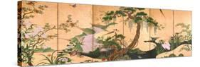 Birds and Flowers of Spring and Summer, Second Half of the 17th C-Kano Eino-Stretched Canvas