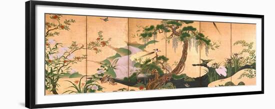 Birds and Flowers of Spring and Summer, Second Half of the 17th C-Kano Eino-Framed Giclee Print