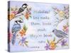 Birds and Flowers Quote-Michelle Faber-Stretched Canvas