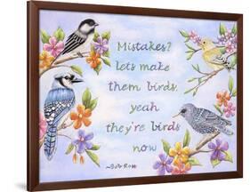 Birds and Flowers Quote-Michelle Faber-Framed Giclee Print