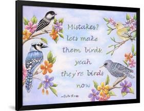 Birds and Flowers Quote-Michelle Faber-Framed Giclee Print