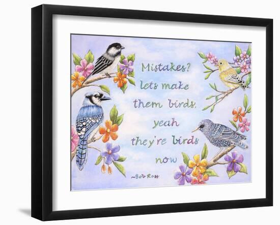 Birds and Flowers Quote-Michelle Faber-Framed Giclee Print
