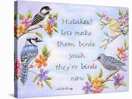 Birds and Flowers Quote-Michelle Faber-Stretched Canvas