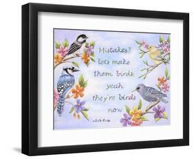 Birds and Flowers Quote-Michelle Faber-Framed Premium Giclee Print