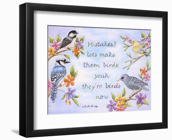 Birds and Flowers Quote-Michelle Faber-Framed Premium Giclee Print