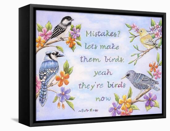 Birds and Flowers Quote-Michelle Faber-Framed Stretched Canvas