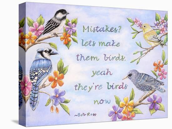 Birds and Flowers Quote-Michelle Faber-Stretched Canvas