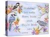 Birds and Flowers Quote-Michelle Faber-Stretched Canvas
