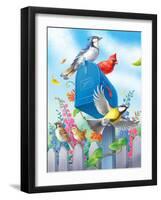 Birds and Mailbox-Olga Kovaleva-Framed Giclee Print