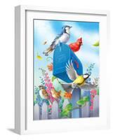 Birds and Mailbox-Olga Kovaleva-Framed Giclee Print