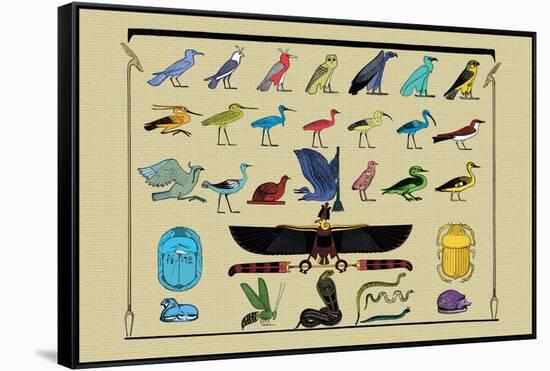 Birds and Other Creatures from Egyptian Monuments-J. Gardner Wilkinson-Framed Stretched Canvas