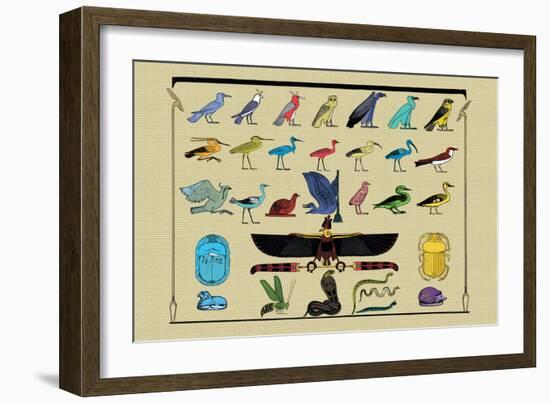 Birds and Other Creatures from Egyptian Monuments-J. Gardner Wilkinson-Framed Art Print