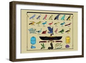 Birds and Other Creatures from Egyptian Monuments-J. Gardner Wilkinson-Framed Art Print