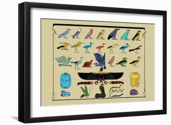 Birds and Other Creatures from Egyptian Monuments-J. Gardner Wilkinson-Framed Art Print