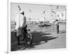 Birds and Watcher, Dubai Creek, Dubai-Walter Bibikow-Framed Photographic Print