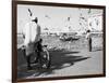 Birds and Watcher, Dubai Creek, Dubai-Walter Bibikow-Framed Photographic Print