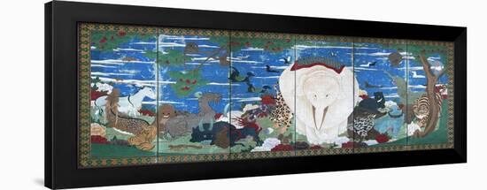 Birds, Animals, and Flowering Plants in Imaginary Scene 1-Jakuchu Ito-Framed Giclee Print