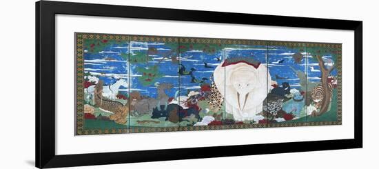 Birds, Animals, and Flowering Plants in Imaginary Scene 1-Jakuchu Ito-Framed Giclee Print