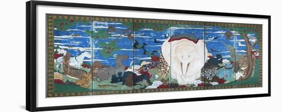 Birds, Animals, and Flowering Plants in Imaginary Scene 1-Jakuchu Ito-Framed Giclee Print