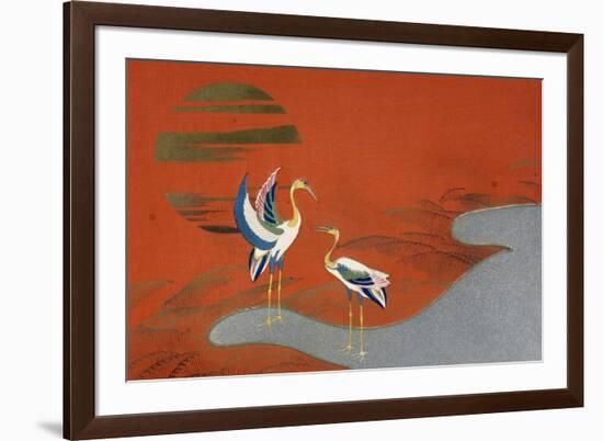 Birds at Sunset on Lake-null-Framed Giclee Print