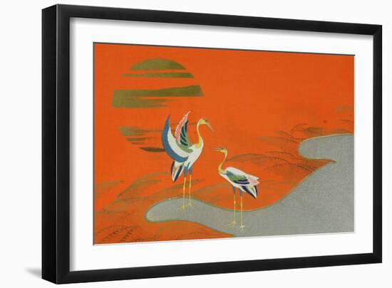 Birds at Sunset on the Lake, 1903-Kamisaka Sekka-Framed Giclee Print