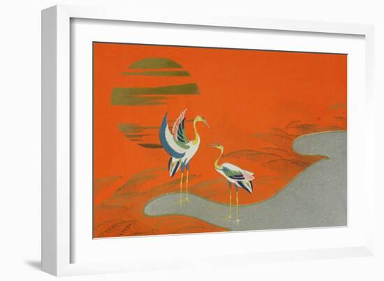 Birds at Sunset on the Lake, 1903-Kamisaka Sekka-Framed Giclee Print