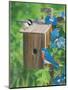 Birds at the Feeder (Bluebirds)-William Vanderdasson-Mounted Premium Giclee Print