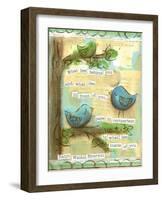 Birds Blue 2-Erin Butson-Framed Art Print