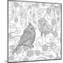 Birds Coloring Page. Animals. Hand Drawn Doodle. Ethnic Patterned Illustration. African, Indian, To-Palomita-Mounted Art Print