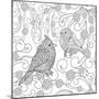 Birds Coloring Page. Animals. Hand Drawn Doodle. Ethnic Patterned Illustration. African, Indian, To-Palomita-Mounted Art Print