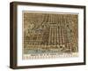 Birds Eye Chicago biz district-1898-Vintage Lavoie-Framed Giclee Print