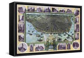 Birds Eye Map Of St Louis Mo 1896-Vintage Lavoie-Framed Stretched Canvas