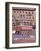 Birds Eye Veiw of Sienna-Il Campo, Tuscany, Italy-Peter Thompson-Framed Photographic Print