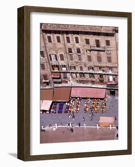 Birds Eye Veiw of Sienna-Il Campo, Tuscany, Italy-Peter Thompson-Framed Photographic Print