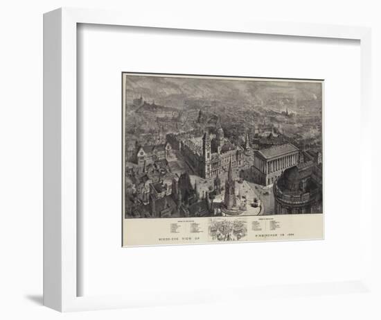 Birds-Eye View of Birmingham in 1886-Henry William Brewer-Framed Giclee Print