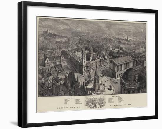 Birds-Eye View of Birmingham in 1886-Henry William Brewer-Framed Giclee Print