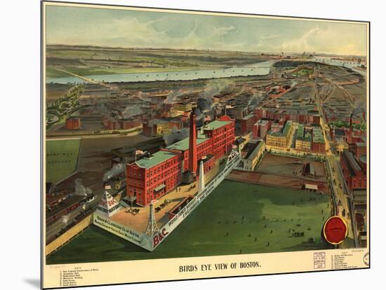 Birds Eye View of Boston - 1902-null-Mounted Art Print