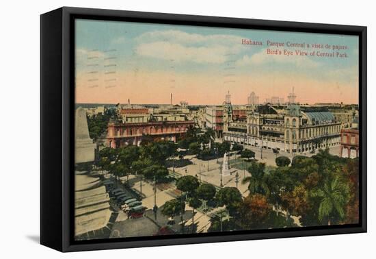 Birds-Eye View of Central Park, Havana, Cuba, C1919-null-Framed Stretched Canvas