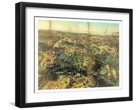 Birds Eye View of Greenwood Cemetery Near New York, USA, America-John Bachmann-Framed Giclee Print